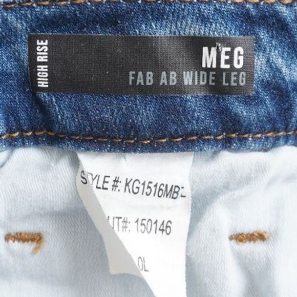 KUT From The Kloth Womens Meg Fab AB Wide Leg High Rise Jeans Size 10 Blue Denim - Picture 9 of 11